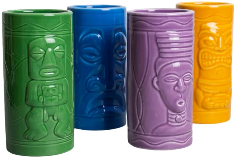 The Source Winning Tiki Mugs Set of 4 - Σετ με 4 Κεραμικές Κούπες Τίκι για Κοκτέιλ / Ποτό - 380ml (5056327916932)