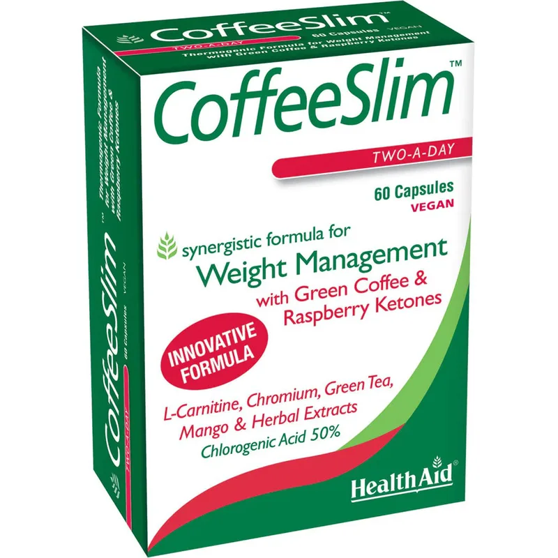 Health Aid Coffee Slim Συμπλήρωμα Διατροφής Εκχυλίσματος Πράσινου Καφέ, Βοτάνων, Χρωμίου & Αμινοξέων για Απώλεια Βάρους & Ενίσχυση Μεταβολισμού Πριν ή Μετά από Δίαιτα 60caps