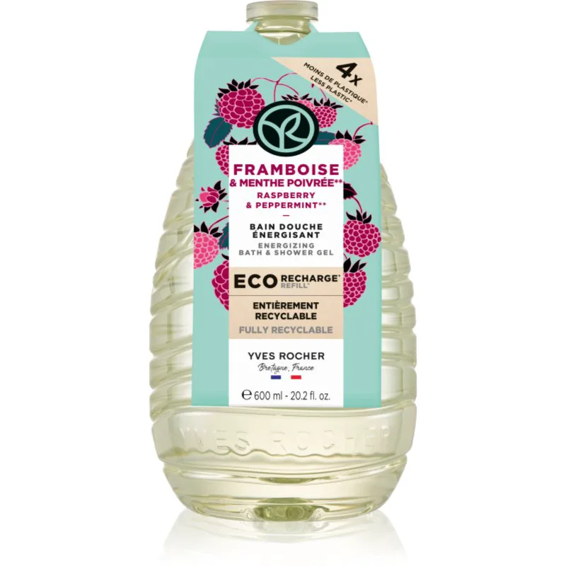 Yves Rocher Bain de Nature τζελ για ντους ανταλλακτικό Raspberry & Peppermint 600 ml