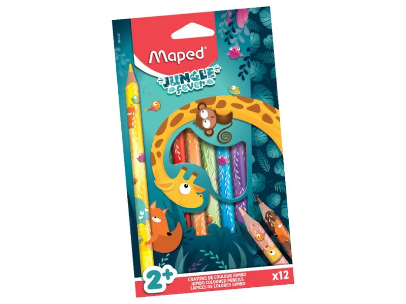 Ξυλομπογιές σετ 12 τμχ. Jumbo Maped - Jungle Fever