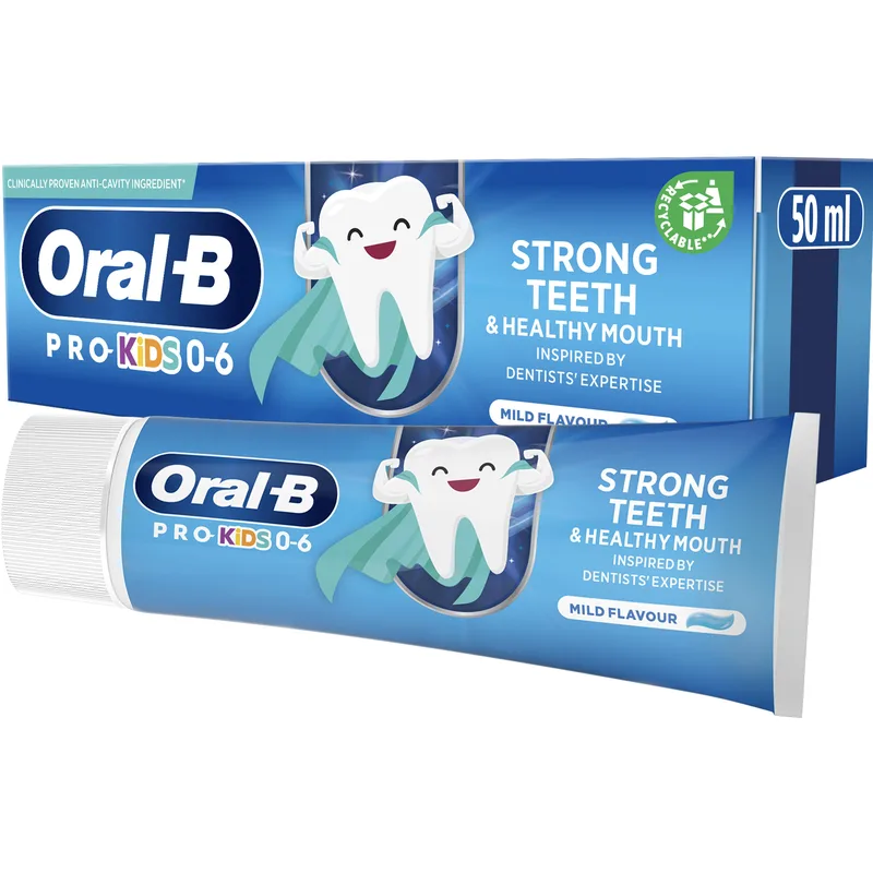Oral-B Pro Kids 0-6 Years Toothpaste Παιδική Οδοντόκρεμα για Υγιή & Δυνατά Δόντια με Απαλή Γεύση Μέντας 50ml