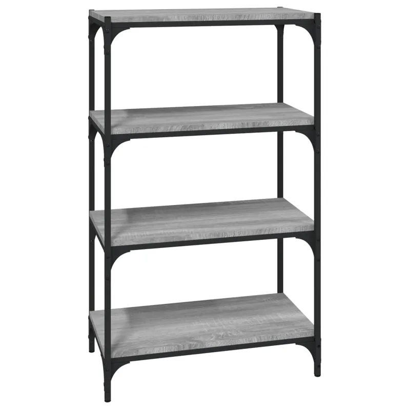 vidaXL Βιβλιοθήκη Γκρι Sonoma 60 x 33 x 100 εκ. Επεξ. Ξύλο & Ατσάλι
