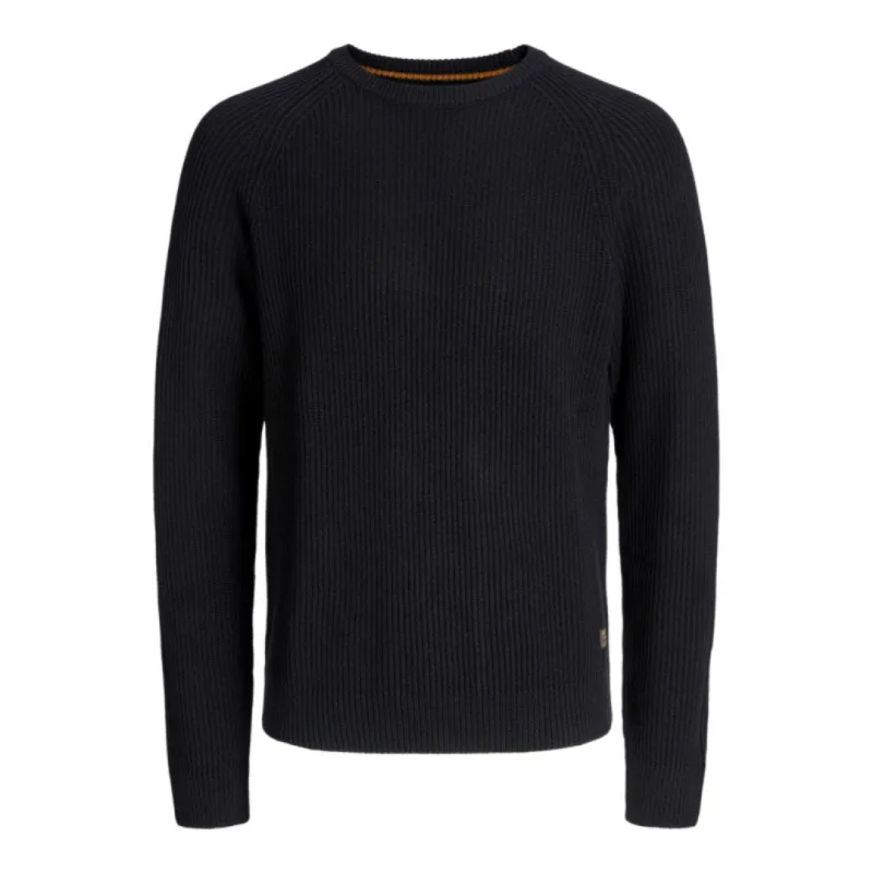 Πλεκτό πουλόβερ "Pannel Knit Neck" της Jack & Jones - Black