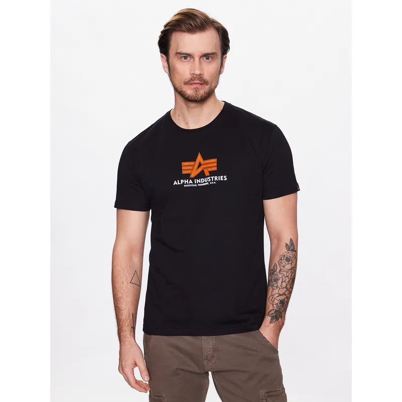 Alpha Industries T-Shirt Basic 100501RB Μαύρο Regular Fit
