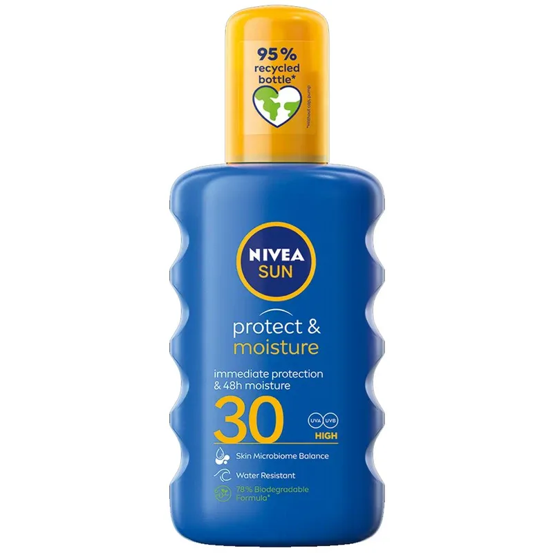 Nivea Sun Protect & Moisture Body Lotion Spray Spf30 Αντηλιακό Γαλάκτωμα Σώματος σε Μορφή Σπρέι Υψηλής Προστασίας 200ml