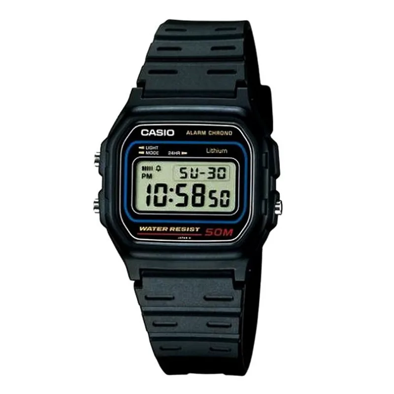 CASIO Collection Black Rubber Strap W-59-1VQES