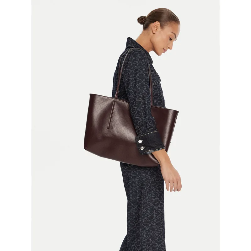 Τσάντα Calvin Klein Emblem Aop Tote W/ Pouch LV04F3266G Μπορντό