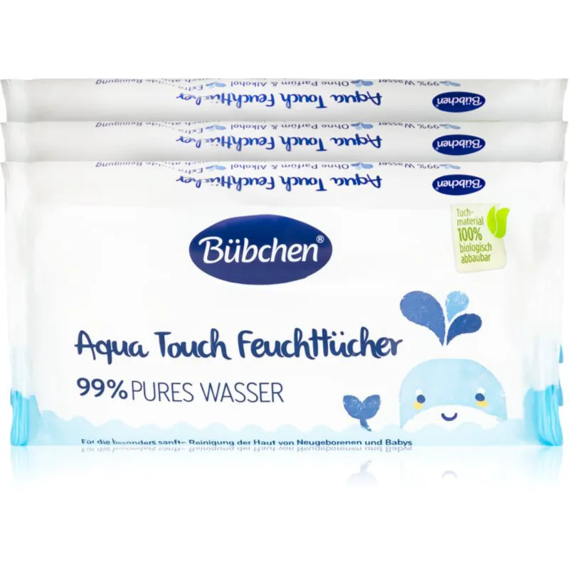 Bübchen Aqua Touch υγρά μωρομάντηλα 3x48 τμχ