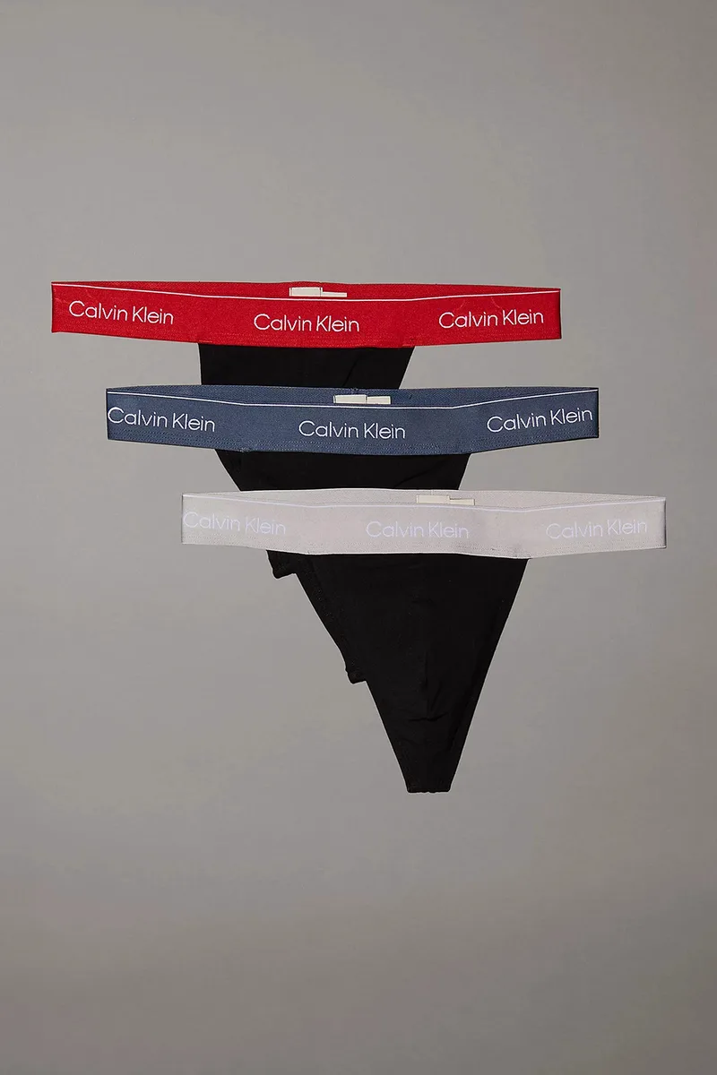 Calvin Klein ανδρικά string Icon Cotton Stretch Thongs (Συσκ. 3 τεμαχίων)-LV00NB4386-VQO