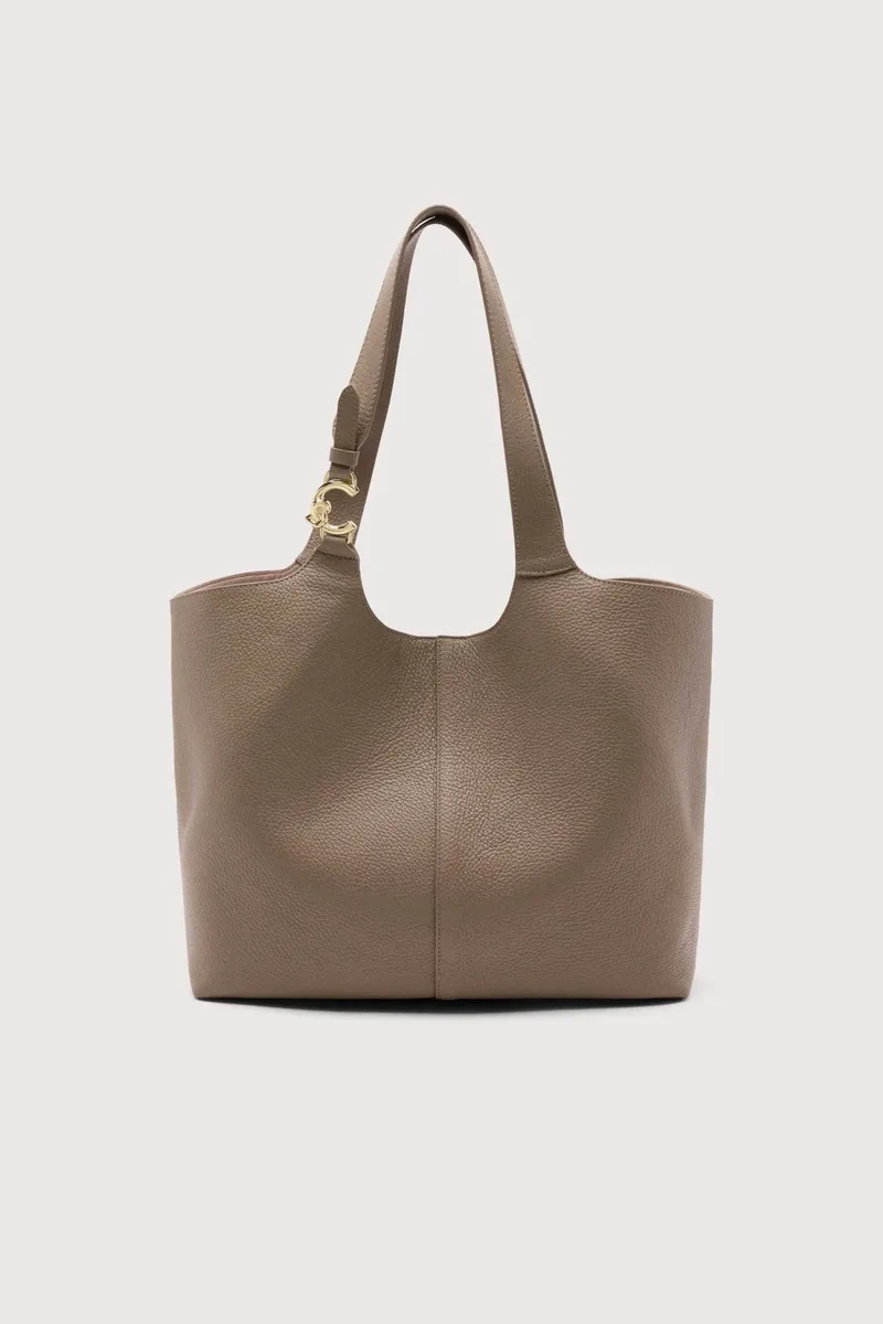 Coccinelle γυναικεία δερμάτινη τσάντα shopper "C-Easy Large" - E1SHA-110101 Μπεζ