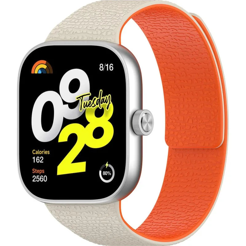 Λουράκι Xiaomi Smart Band 9 Pro / 8 Pro / Redmi Watch 6 / 5 / 4 Techsuit Watchband W016 Μαγνητικό Σιλικόνης - Starlight / Πορτοκαλί (5949419340930)