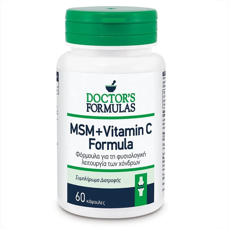 Doctor's Formulas MSM + Vitamin C Συμπλήρωμα Διατροφής που Συμβάλλει στη Φυσιολογική Λειτουργία των Χόνδρων 60caps