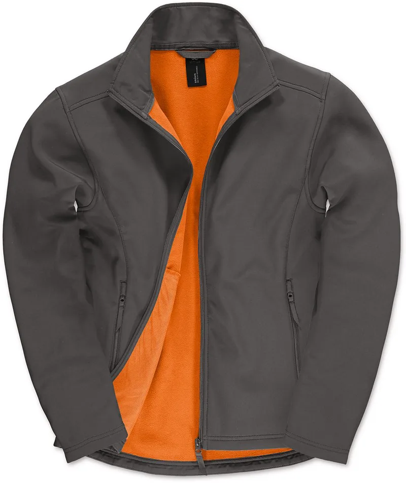 Ανδρικό Μπουφάν Softshell JUI62 B&C ID.701 Dark Grey/Neon Πορτοκαλί