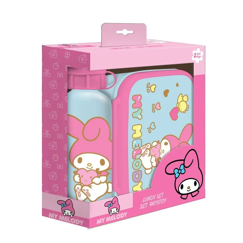 Σετ Φαγητού My Melody Φαγητοδοχείο 800ml-Παγούρι Αλουμινίου 500ml
