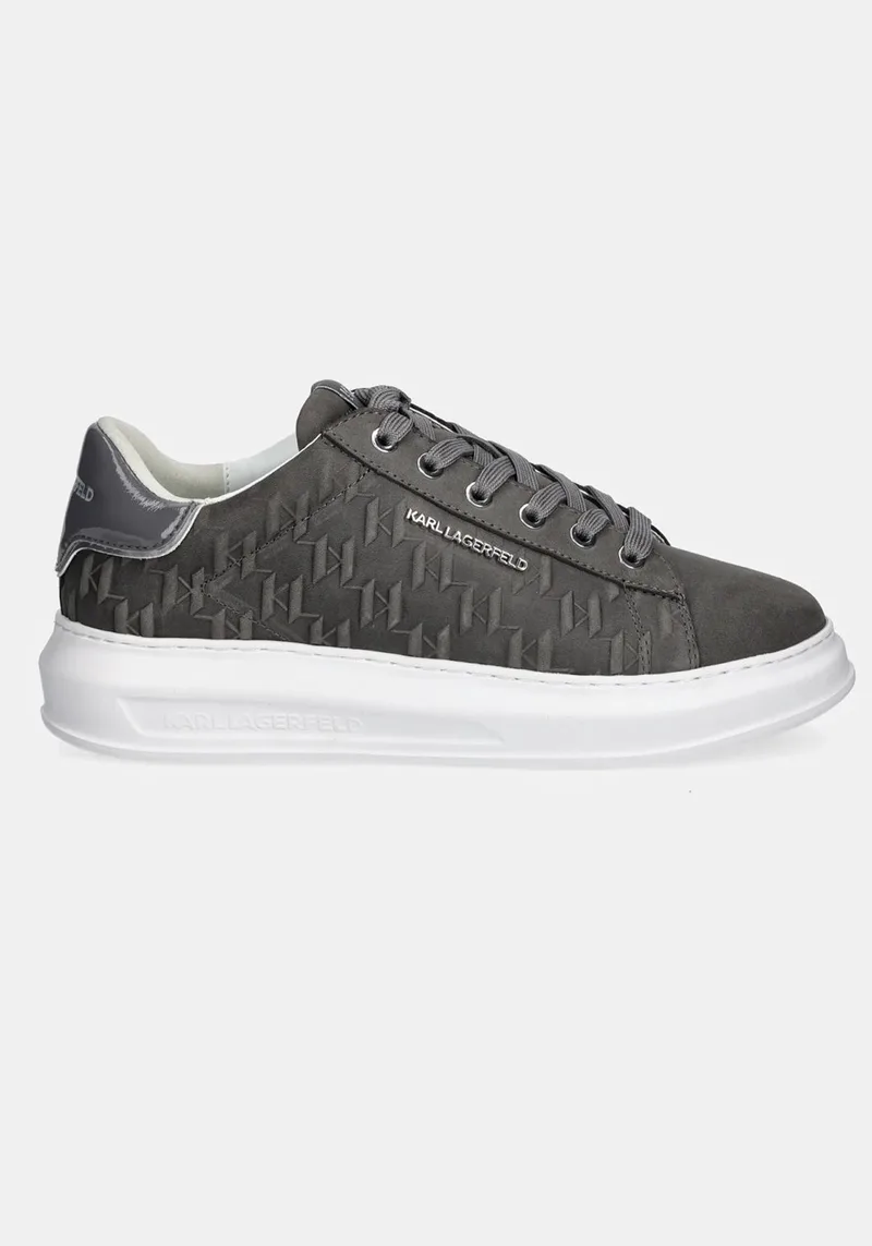 Karl Lagerfeld Δερμάτινα Sneakers της σειράς Kapri Mens - KL52547K 255 Mid Grey Nubuk