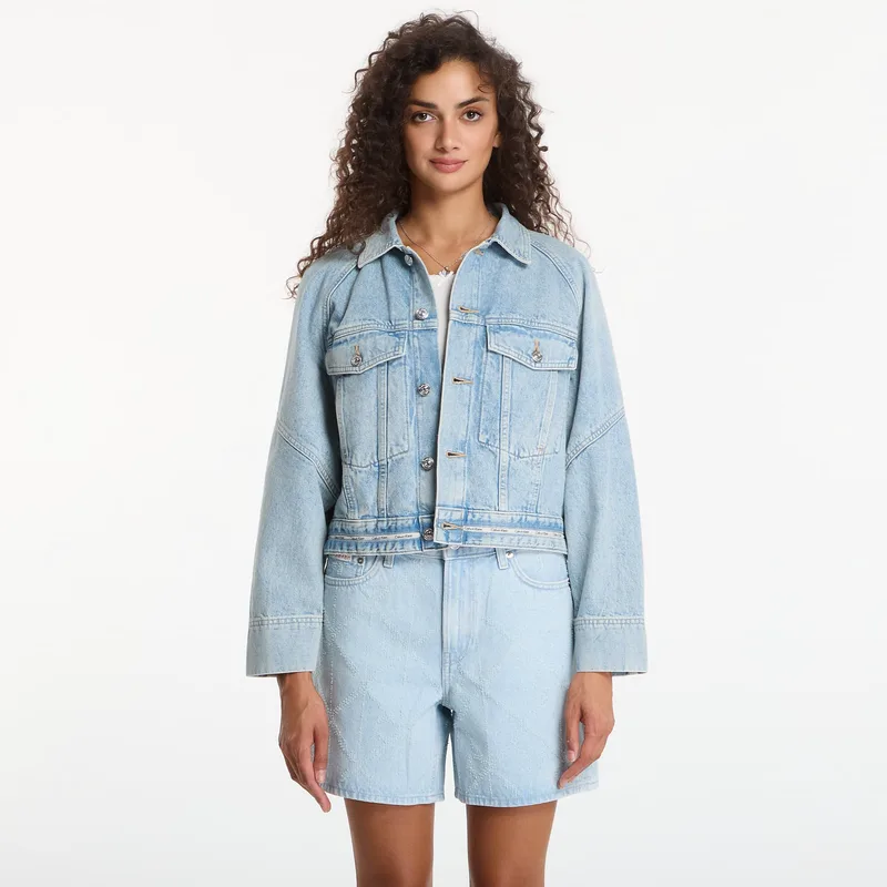 Μπουφάν Calvin Klein Jeans Branded Boxy Denim Jacket Fresh Water L