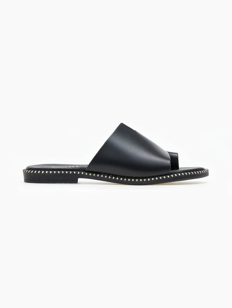 Estil Leather Sandals Asymmetric Edge - 219/23 - Black