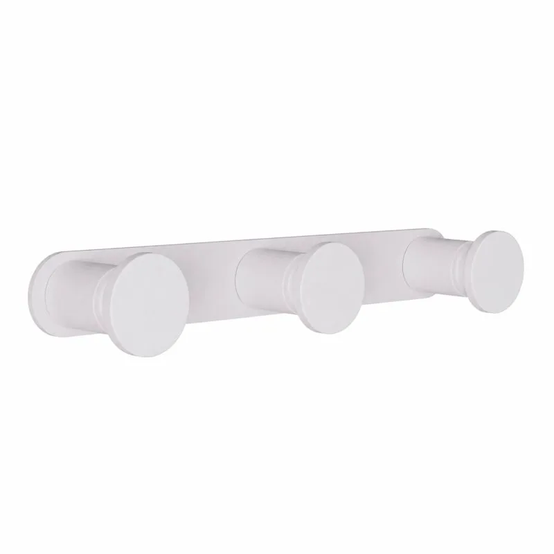 Άγκιστρο Τριπλό - Matt White, Pam & Co, W17 x D3,5 x H2,5 (cm), 71-033