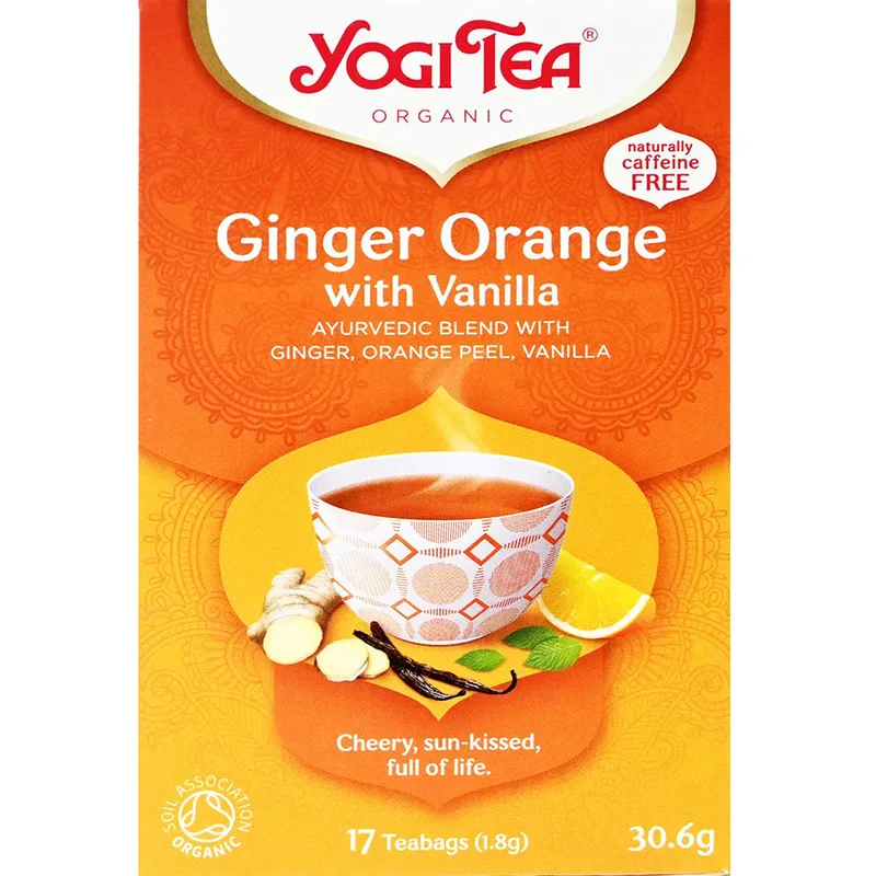Yogi Tea Ginger Πορτοκαλί Ayurvedic Blend 17 Teabags (17 Φακελάκια x 1.8g),Τσάι για Τόνωση & Αναζωογόνηση με Τζίντζερ, Πορτοκάλι & Βανίλια