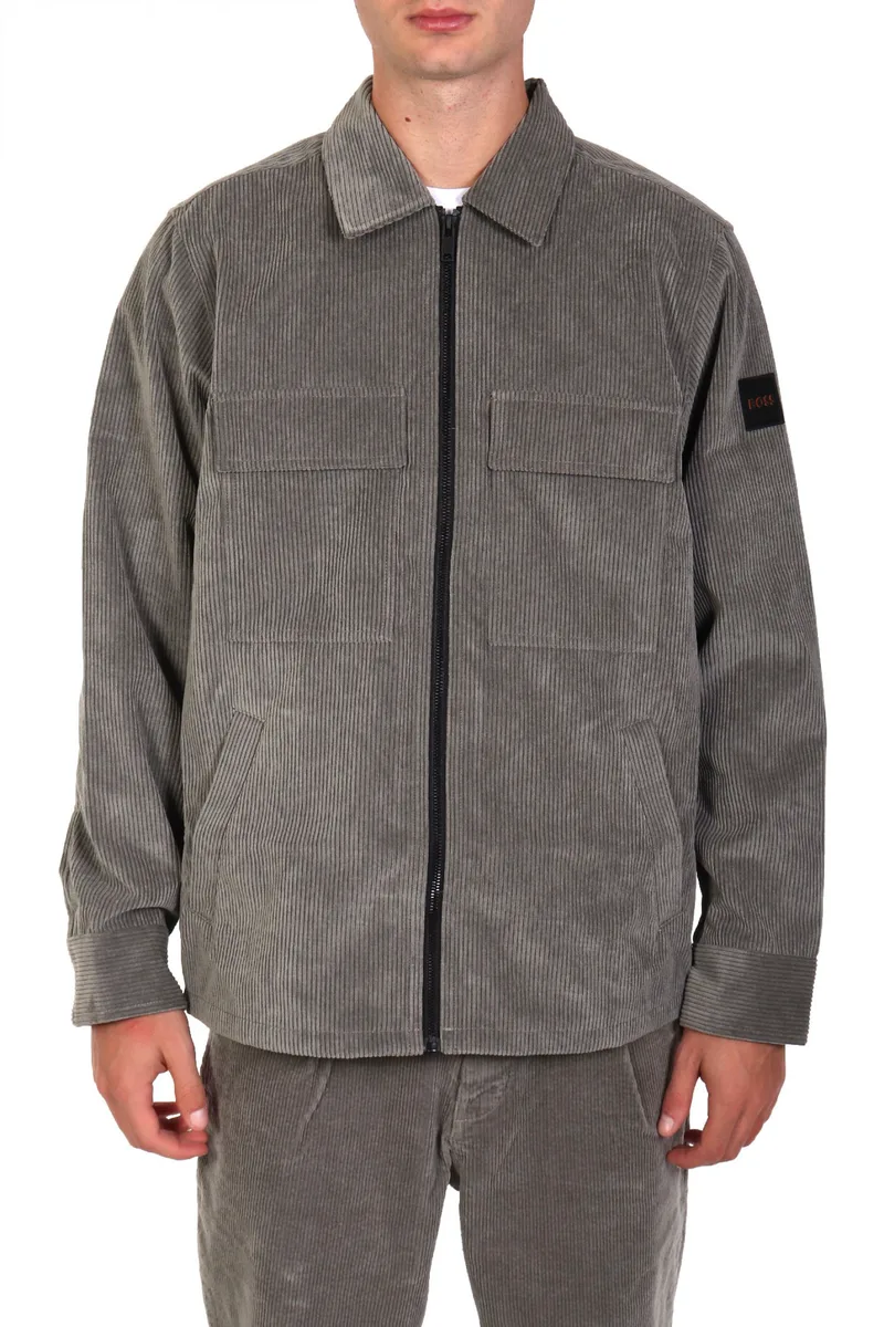 BOSS CASUAL ΠΟΥΚΑΜΙΣΟ ΚΟΤΛΕ FULLZIP LOZZY M ΓΚΡΙ