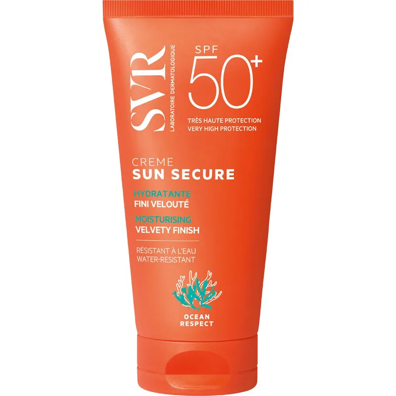 SVR Sun Secure Spf50+ Biodegradable Moisturising Velvety Finish Cream Βελούδινη Αντηλιακή Κρέμα Προσώπου Πολύ Υψηλής Προστασίας για Βαθιά Ενυδάτωση & Προστασία 50ml