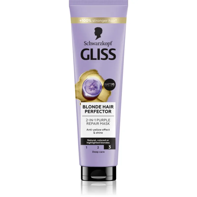 Schwarzkopf Gliss Blonde Hair Perfector αναγεννητική μάσκα για τα μαλλιά για ξανοιγμένα μαλλιά ή μαλλιά με ανταύγειες 150 ml