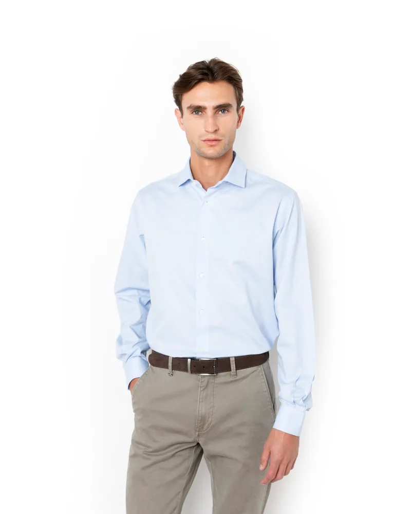 The Bostonians Ανδρικό Πουκάμισο DOBBY CUSTOM FIT 3ANP2128- B176SK Γαλάζιο
