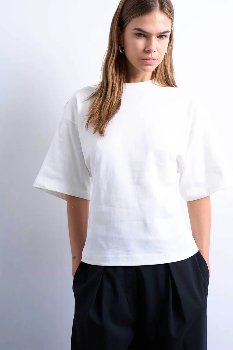 Topshop γυναικεία μπλούζα με έντονους ώμους "Gua" - 31001097 Λευκό