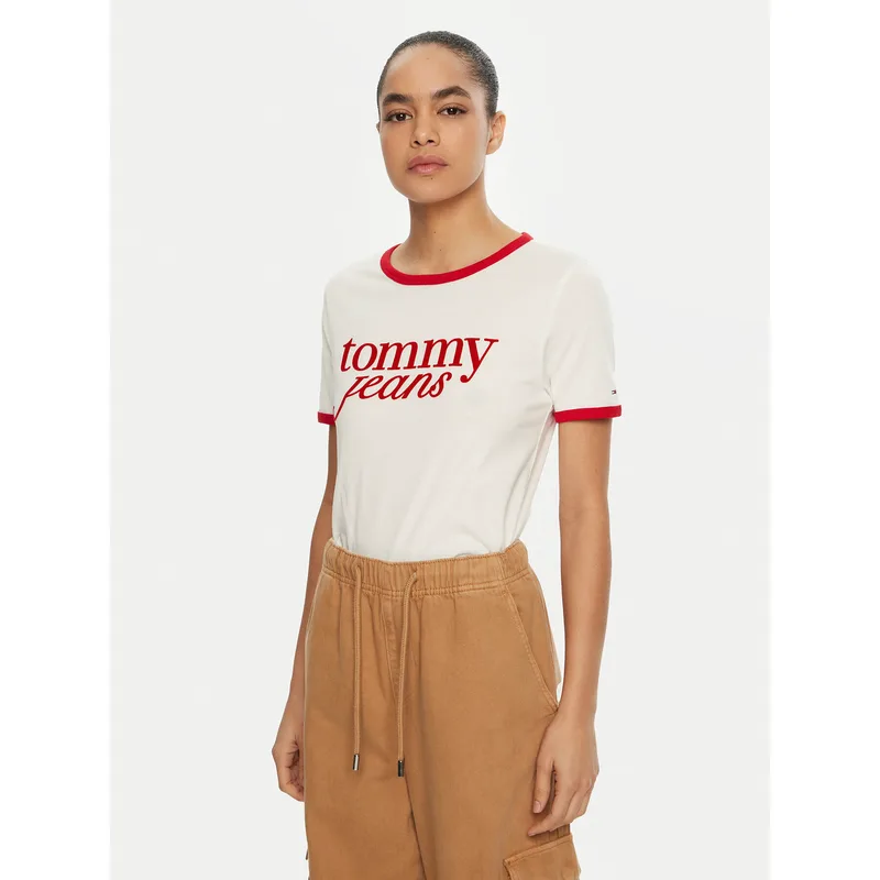 Tommy Jeans T-Shirt DW0DW19449 Λευκό Relaxed Fit