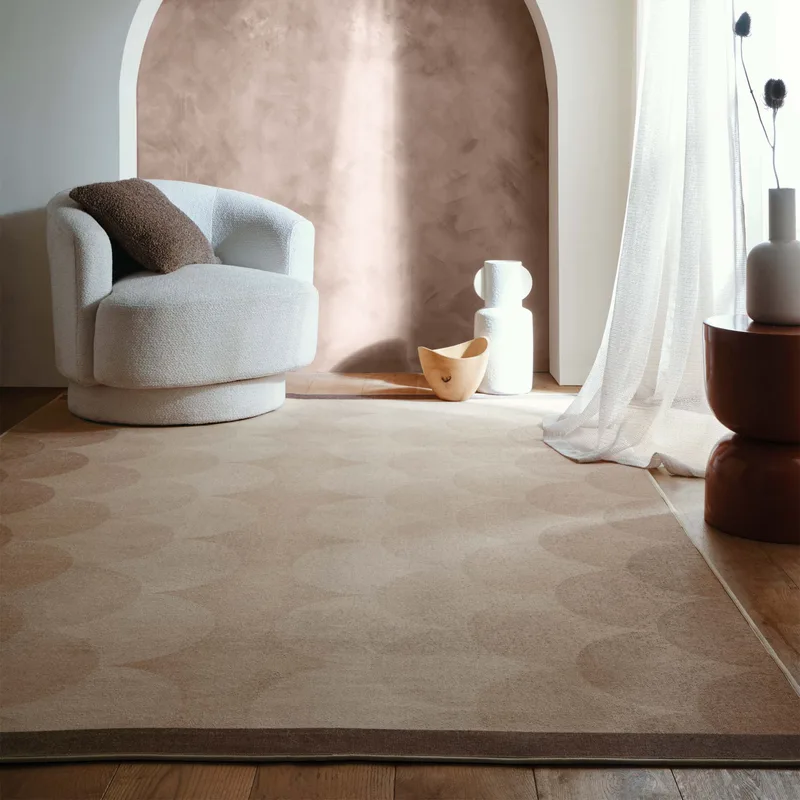 Scalloped Ombre Natural Eco-Washable Rug