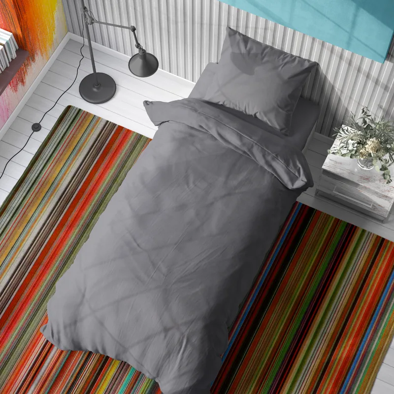 Σεντόνια Μονά (Σετ 3τμχ) Dimcol Solid Dark Grey 495