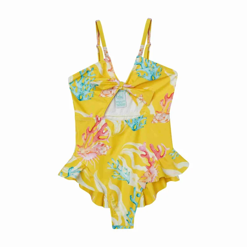 GIRL'S ONE PIECE SPAGHETTI SUNSET REEF