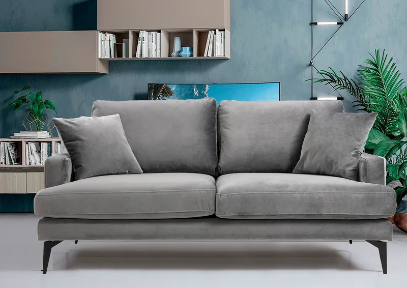 Διθέσιος Καναπές Papira 2 Seater - Grey 560Are1506 (90x88x175)