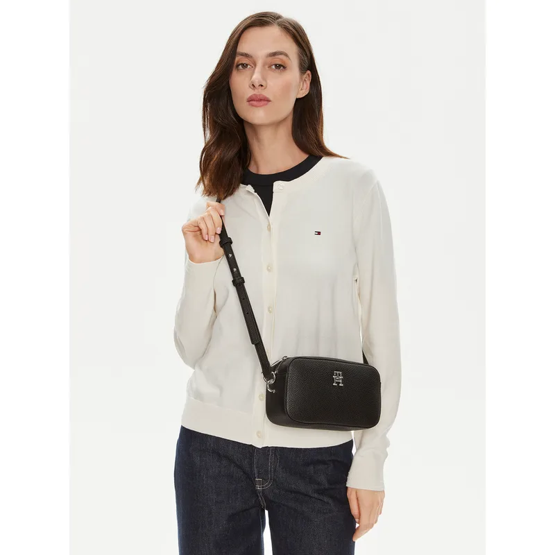 Τσάντα Tommy Hilfiger Th Emblem Camera Bag AW0AW15179 Μαύρο