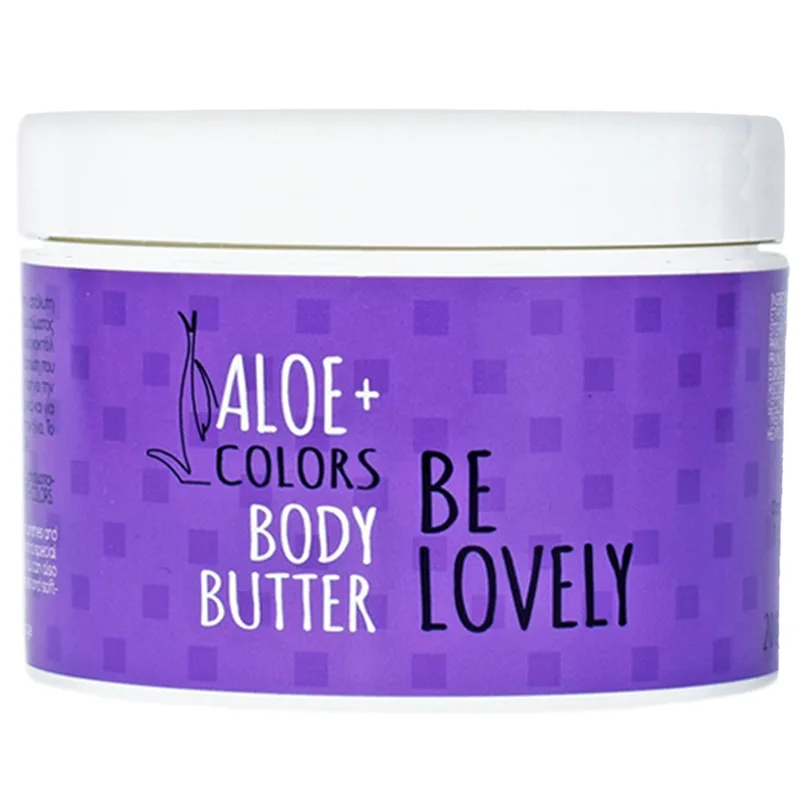 Aloe+ Colors Be Lovely Body Butter Ενυδατικό, Θρεπτικό Βούτυρο Σώματος με Άρωμα Καραμέλα & Πικραμύγδαλο 200ml