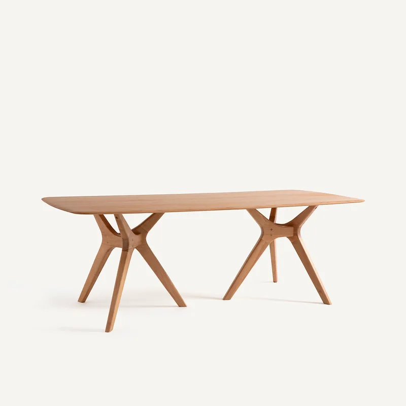 Ορθογώνιο τραπέζι από μασίφ δρυ Μ100xΠ220xΥ75cm