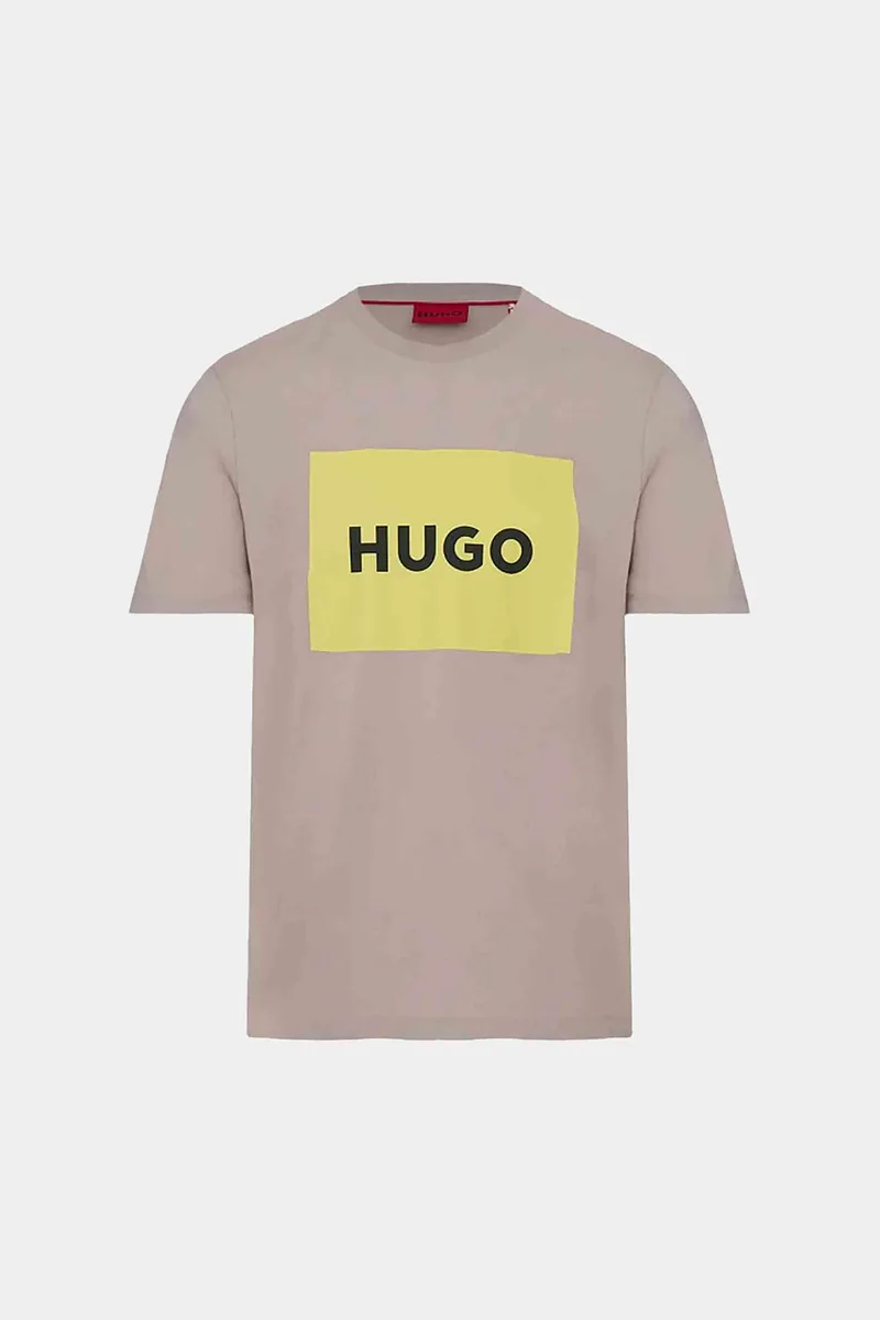 Hugo Boss ανδρικό T-shirt με logo print στο στήθος Regular Fit "Dulive" - 50467952 Μπεζ