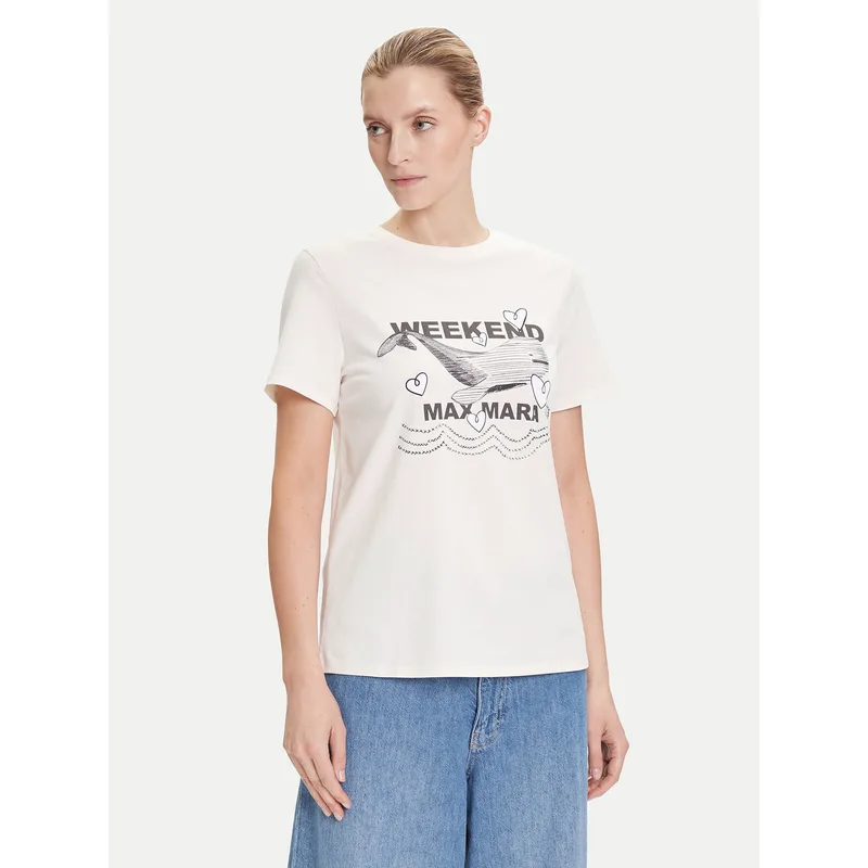Weekend Max Mara T-Shirt Guglia 2525976031 Εκρού Regular Fit