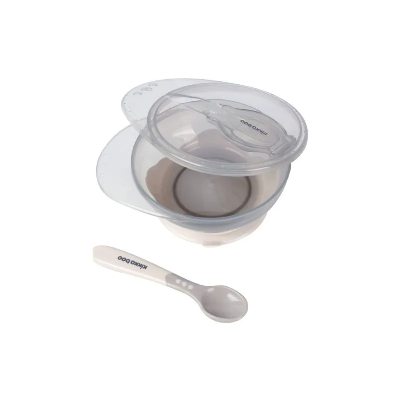 Μπωλ Φαγητού με Κουτάλι και Βεντούζα Kikka Boo - Grey 250ml