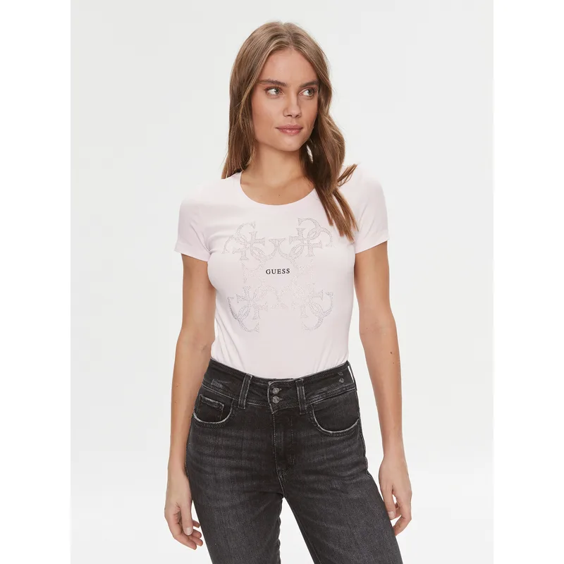 Guess T-Shirt W4RI35 J1314 Ροζ Slim Fit