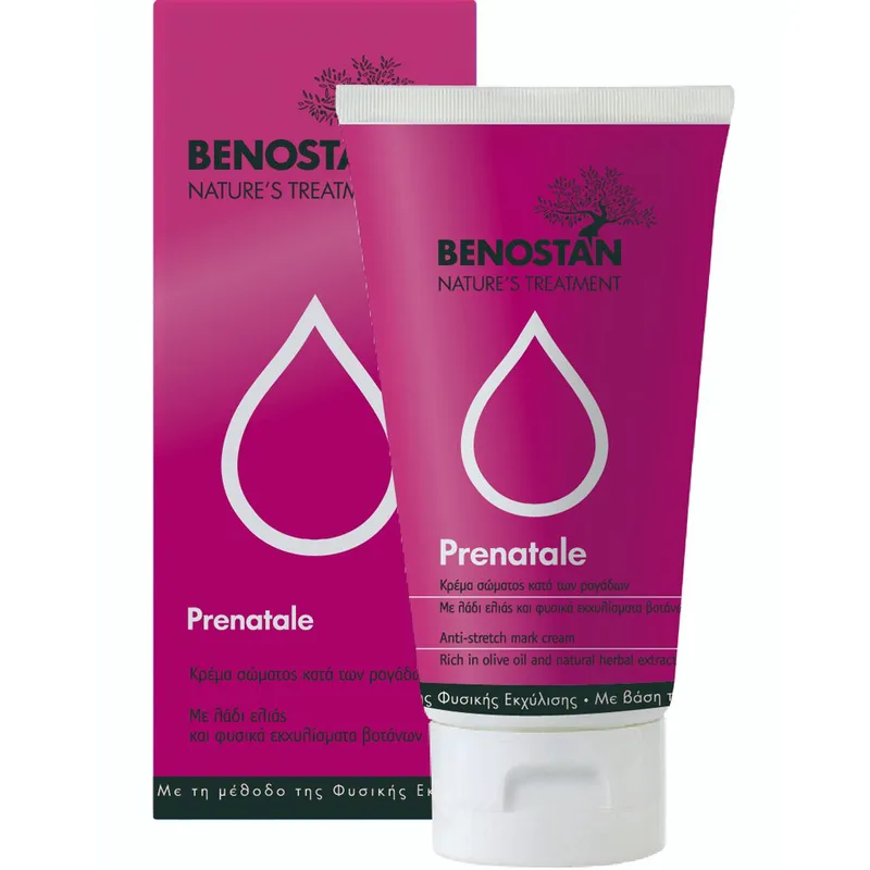 Benostan Prenatale Stretch Mark Cream Κρέμα Σώματος Κατά των Ραγάδων με Λάδι Ελιάς & Εκχυλίσματα Βοτάνων 150ml