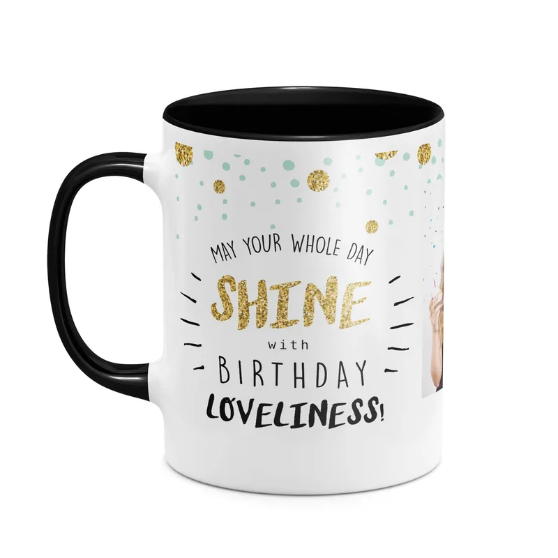 Shine with Birthday Loveliness - Κούπα - Μαύρο - Απλή