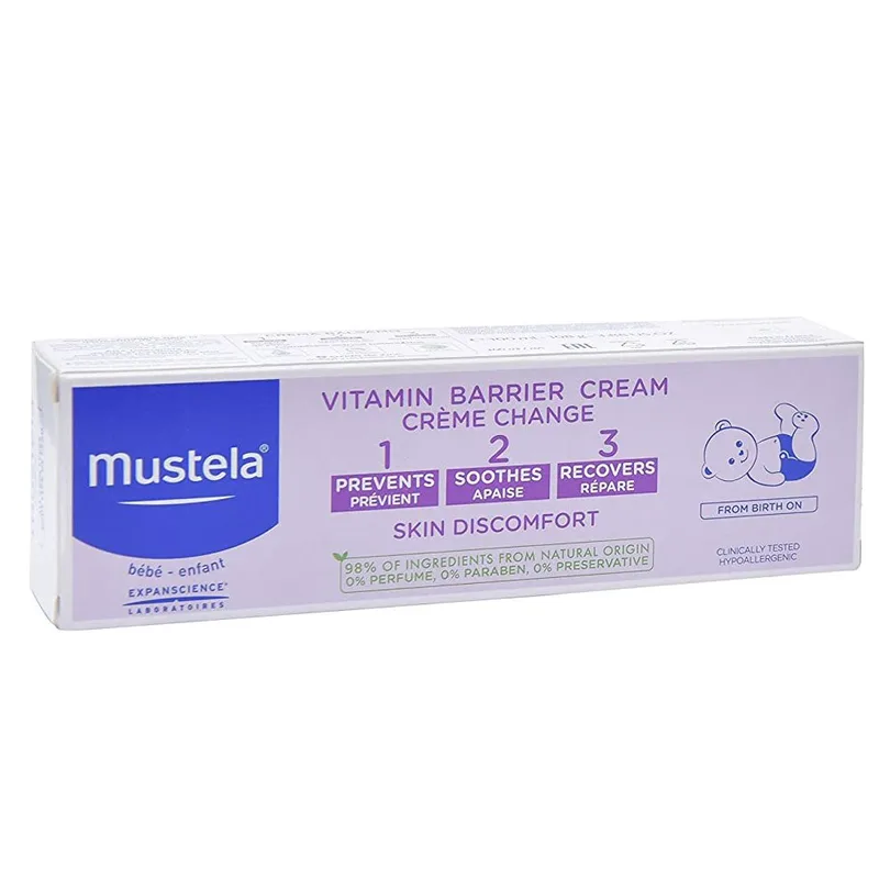 Mustela 123 Vitamin Barrier Cream Βρεφική Κρέμα Αλλαγής Πάνας - 100ml
