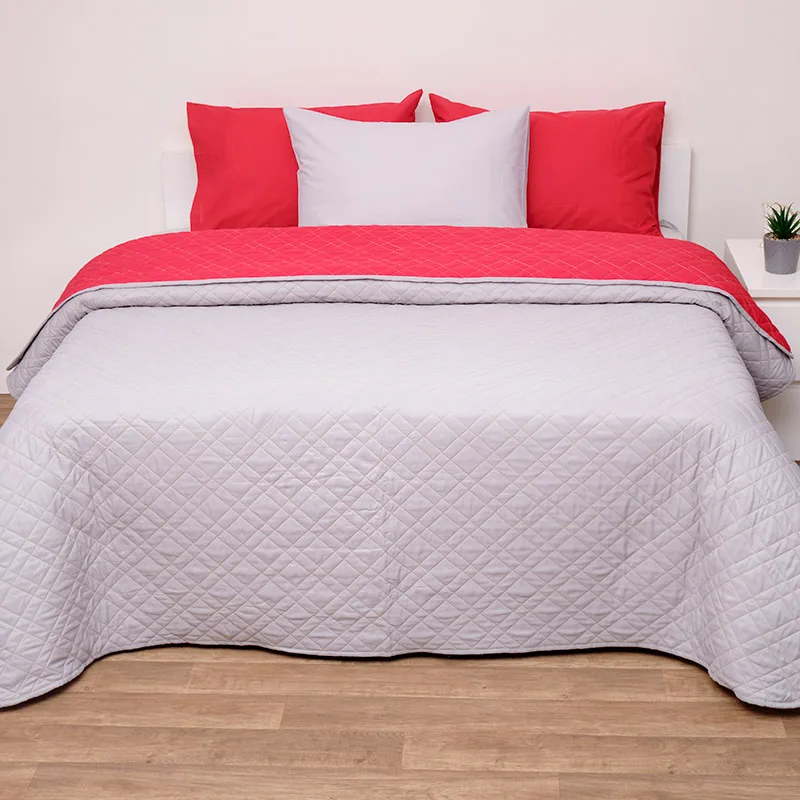 Κουβερλί Υπέρδιπλο 220X240 Viopros 5100 Κόκκινο/Γκρι (220x240)