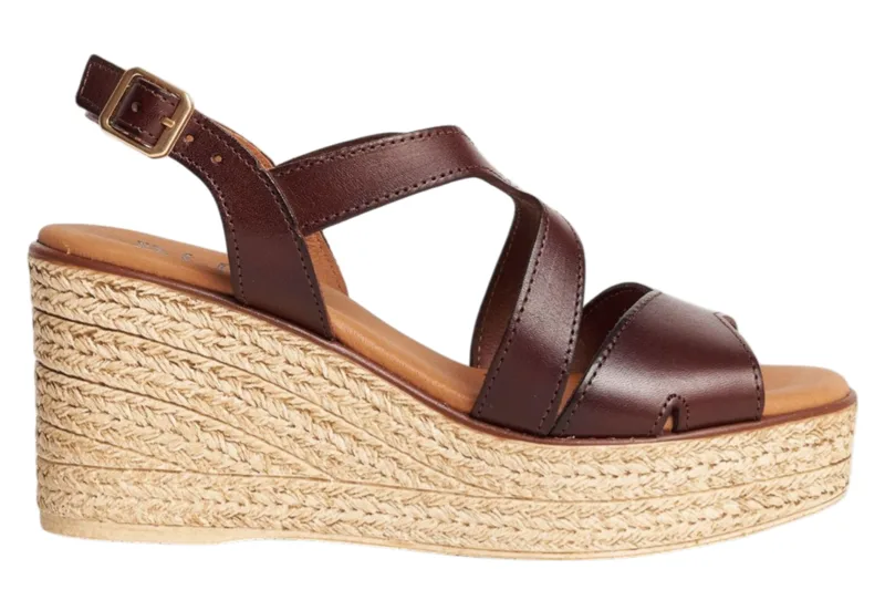 Πλατφόρμες Ale Δερμάτινες 8Y23361-BROWN Γυναικείο