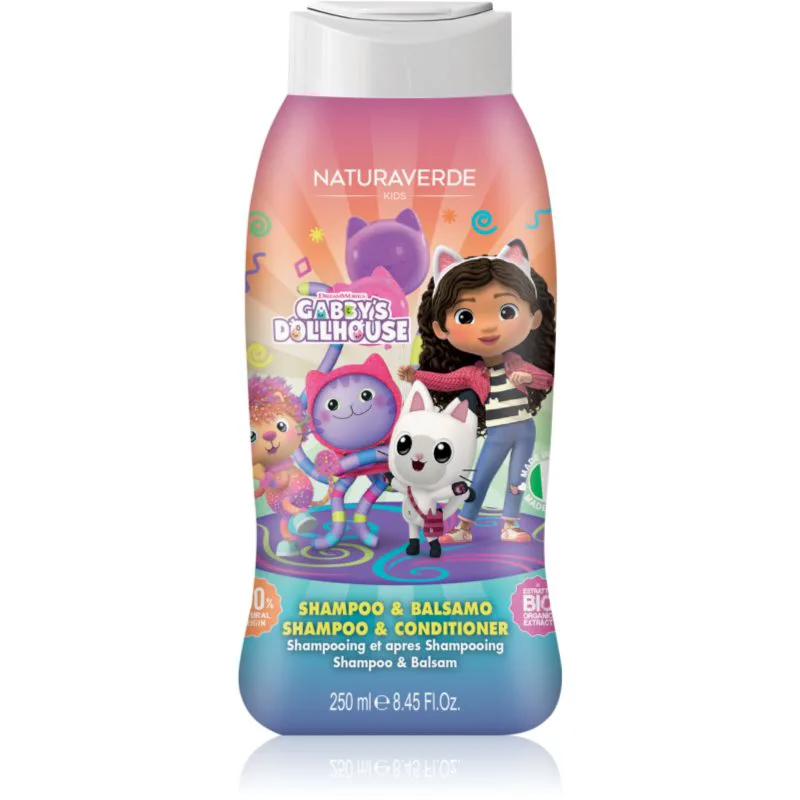 Gabby's Dollhouse Naturaverde Kids σαμπουάν και μαλακτικό για παιδιά 250 ml
