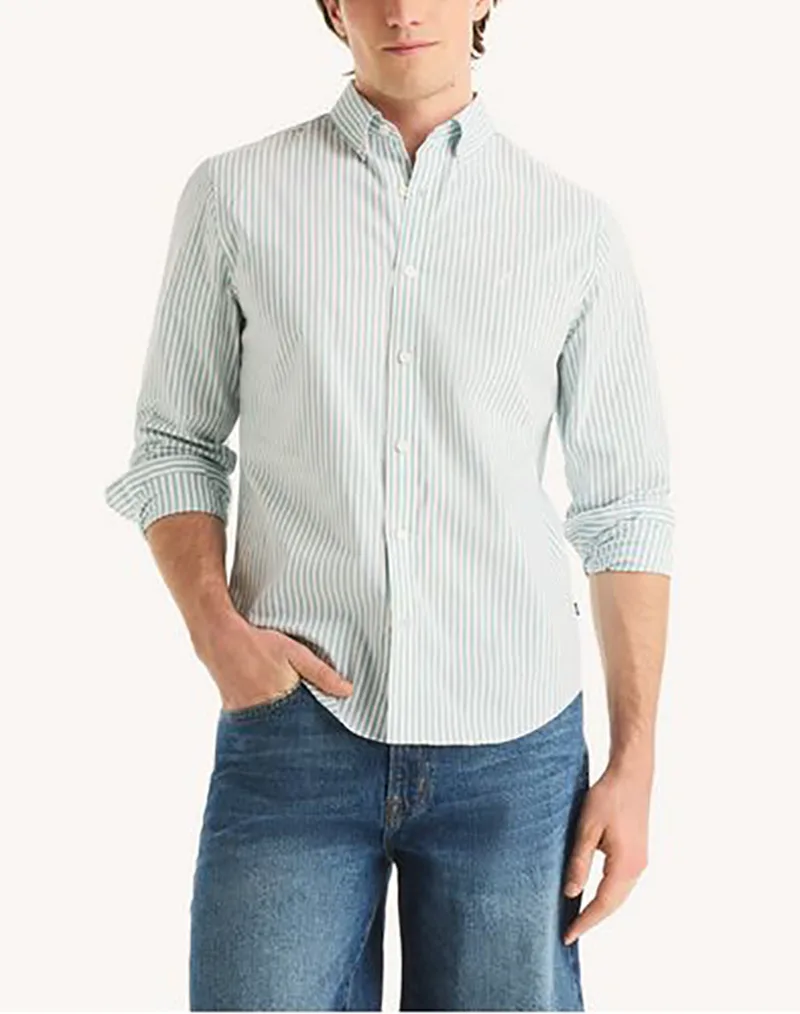 NAUTICA ΠΟΥΚΑΜΙΣΟ ΜΜ L/S WTW YD STRIPE 3NCW65210-4N5 Aqua