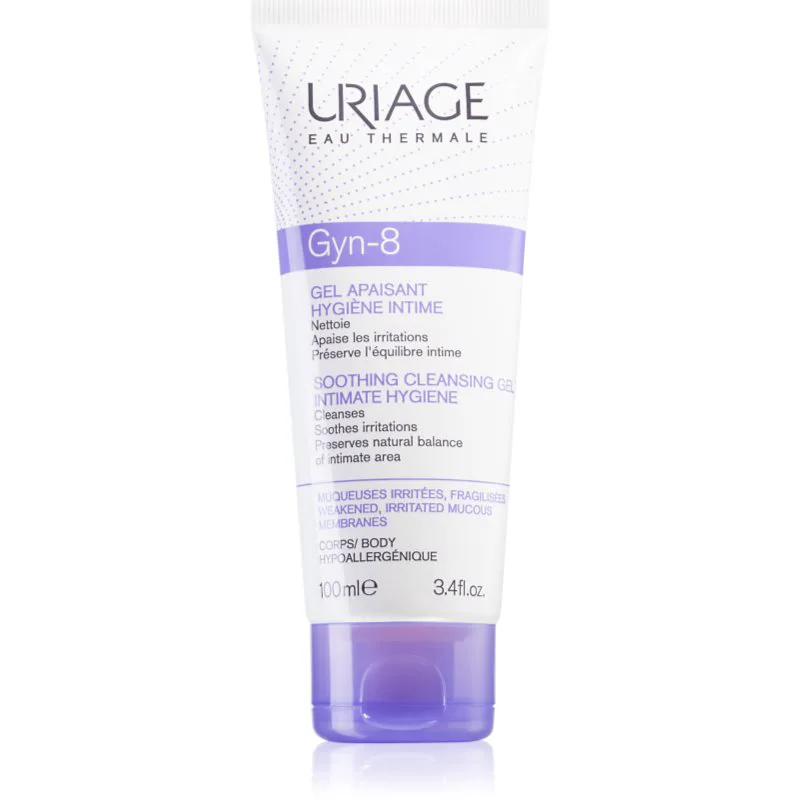 Uriage Gyn-Phy Gyn-8 Soothing Cleansing Gel Intimate Hygiene τζελ προσωπικής υγιεινής για ερεθισμένο δέρμα 100 ml