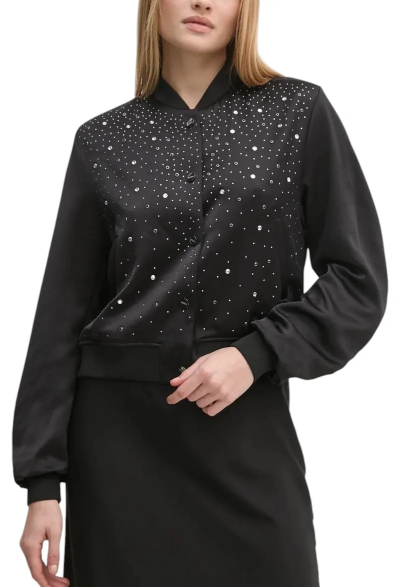 Μπουφάν DKNY Bomber Studs P4JJZXIZ-BLK Γυναικείο