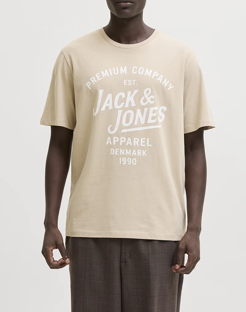 JACK&JONES JPRBLUZANE SS TEE FST 12302467-Humus Biege